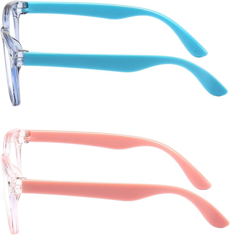 FANNYGO Store 2 Pack kids Blue Light Blocking Glasses For Girls And Boys Computer Blue Light Blocking Glasses For Age 3-11 (Light blue + Light pink) - Image 4